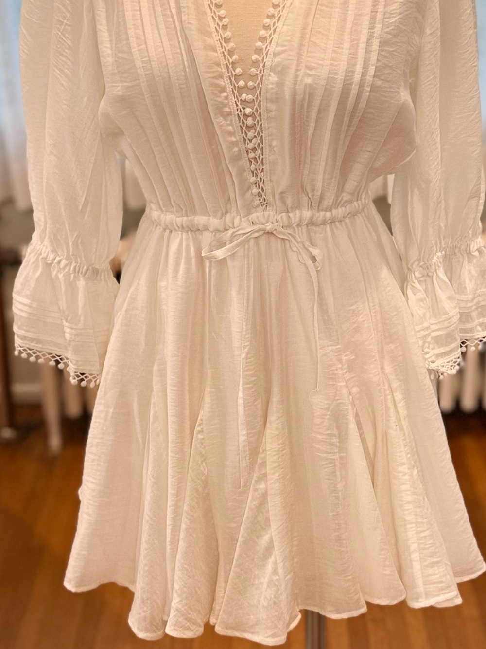 Sabina Musayev Cream Boho Tie-Waist Girl's Dress